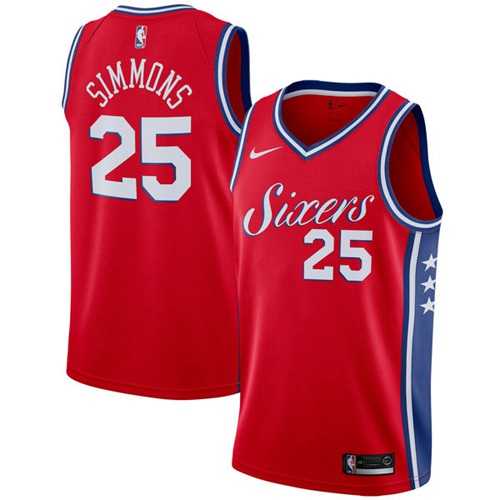 Men's Nike Philadelphia 76ers #25 Ben Simmons Red NBA Swingman Statement Edition Jersey