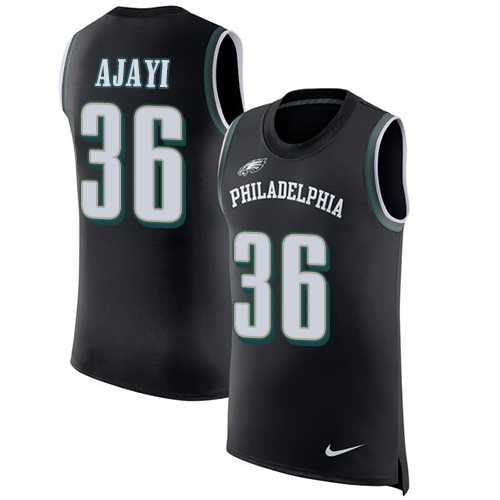 Men's Nike Philadelphia Eagles #36 Jay Ajayi Black Alternate Stitched NFL Limited Rush Tank Top Jersey