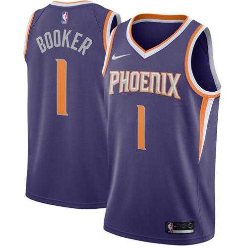 Men's Nike Phoenix Suns #1 Devin Booker Purple NBA Swingman Jersey