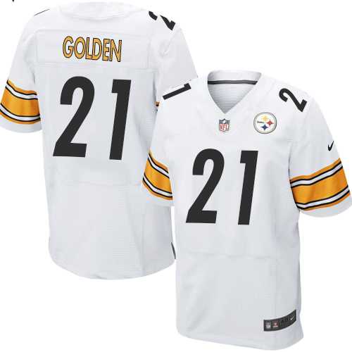Men's Nike Pittsburgh Steelers #21 Robert Golden Elite White NFL Jersey