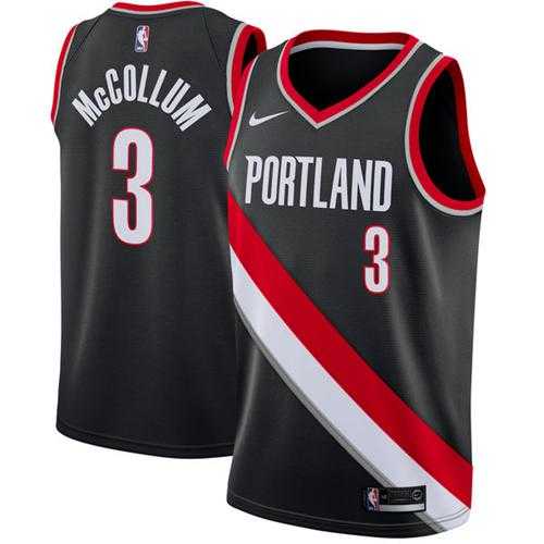 Men's Nike Portland Trail Blazers #3 C.J. McCollum Black NBA Swingman Jersey