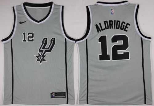 Men's Nike San Antonio Spurs #12 LaMarcus Aldridge Silver Statement Edition NBA Swingman Jersey