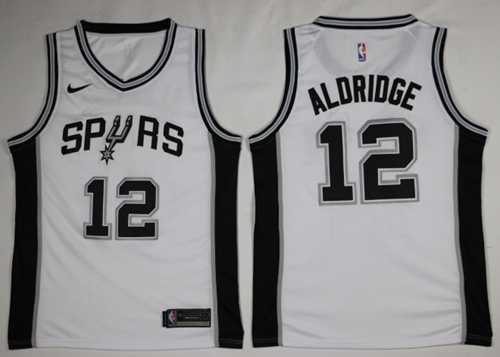 Men's Nike San Antonio Spurs #12 LaMarcus Aldridge White NBA Swingman Association Edition Jersey