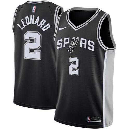 Men's Nike San Antonio Spurs #2 Kawhi Leonard Black NBA Swingman Jersey