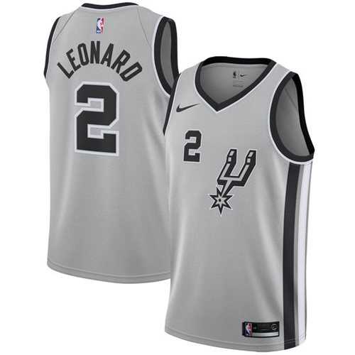 Men's Nike San Antonio Spurs #2 Kawhi Leonard Silver Statement Edition NBA Swingman Jersey