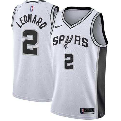 Men's Nike San Antonio Spurs #2 Kawhi Leonard White NBA Swingman Jersey