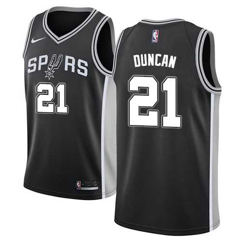 Men's Nike San Antonio Spurs #21 Tim Duncan Black NBA Swingman Icon Edition Jersey