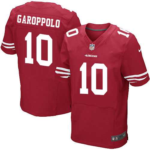 Men's Nike San Francisco 49ers #10 Jimmy Garoppolo Red Team Color Stitched NFL Elite Jersey