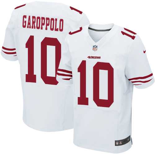 Men's Nike San Francisco 49ers #10 Jimmy Garoppolo White Stitched NFL Elite Jersey