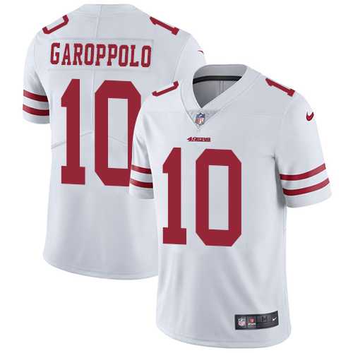 Men's Nike San Francisco 49ers #10 Jimmy Garoppolo White Stitched NFL Vapor Untouchable Limited Jersey