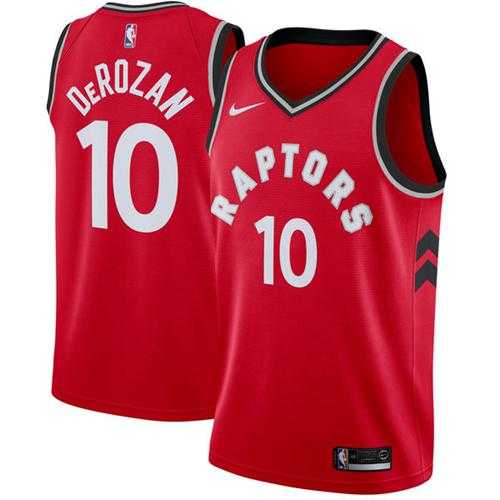 Men's Nike Toronto Raptors #10 DeMar DeRozan Red Stitched NBA Swingman Jersey