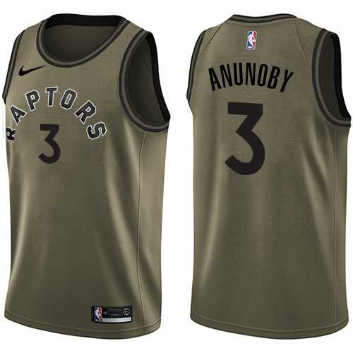 Men's Nike Toronto Raptors #3 OG Anunoby Green Salute to Service NBA Swingman Jersey