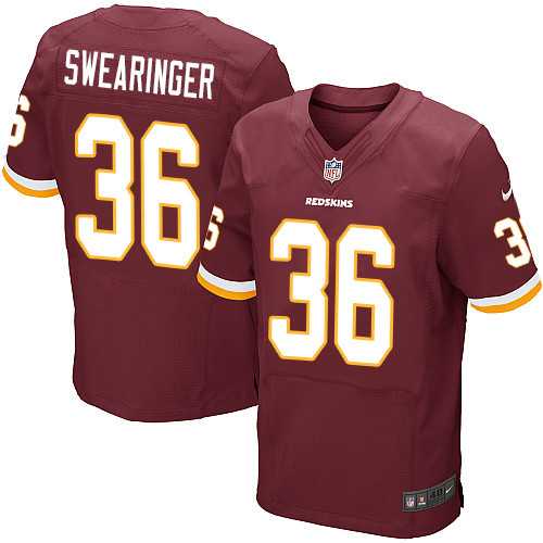 Men's Nike Washington Redskins #36 D.J. Swearinger Elite Burgundy Red Home NFL Jersey