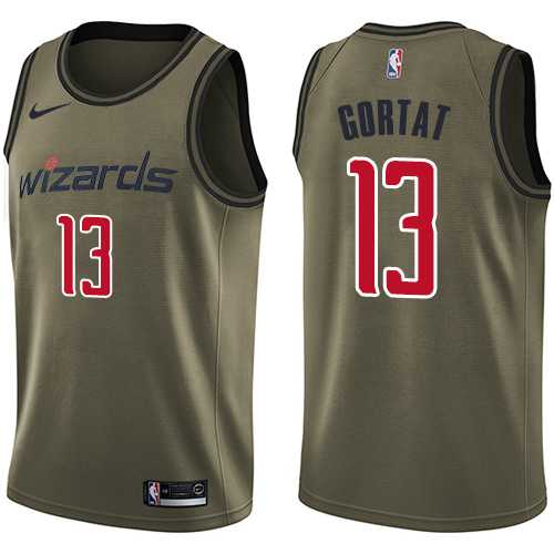 Men's Nike Washington Wizards #13 Marcin Gortat Green Salute to Service NBA Swingman Jersey