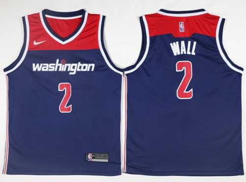 Men's Nike Washington Wizards #2 John Wall Navy Blue NBA Swingman Jersey