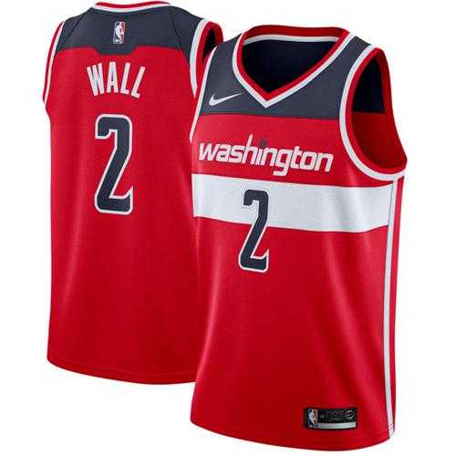 Men's Nike Washington Wizards #2 John Wall Red Stitched NBA Swingman Jersey