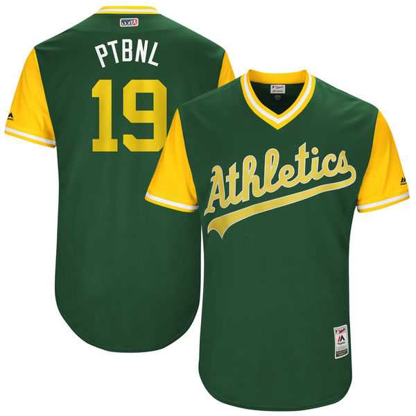 Men's Oakland Athletics #19 Josh Phegley PTBNL Majestic Green 2017 Little League World Series Players Weekend Jersey Men's Oakland Athletics #19 Josh Phegley PTBNL Majestic Green 2017 Little League World Series Players Weekend Jersey