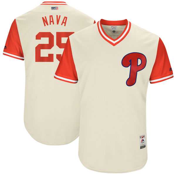 Men's Philadelphia Phillies #25 Daniel Nava Nava Majestic Tan 2017 Little League World Series Players Weekend Jersey Men's Philadelphia Phillies #25 Daniel Nava Nava Majestic Tan 2017 Little League World Series Players Weekend Jersey