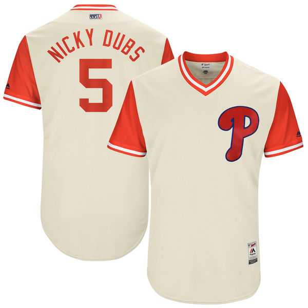 Men's Philadelphia Phillies #5 Nick Williams Nicky Dubs Majestic Tan 2017 Little League World Series Players Weekend Jersey Men's Philadelphia Phillies #5 Nick Williams Nicky Dubs Majestic Tan 2017 Little League World Series Players Weekend Jersey