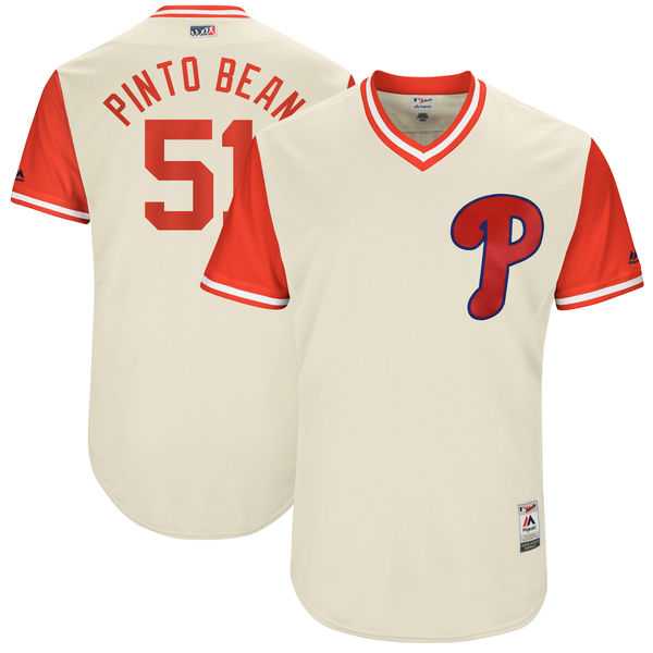 Men's Philadelphia Phillies #51 Ricardo Pinto Pinto Bean Majestic Tan 2017 Little League World Series Players Weekend Jersey Men's Philadelphia Phillies #51 Ricardo Pinto Pinto Bean Majestic Tan 2017 Little League World Series Players Weekend Jersey