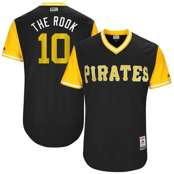 Men's Pittsburgh Pirates #10 Jordy Mercer The Rook Majestic Black 2017 Little League World Series Players Weekend Jersey