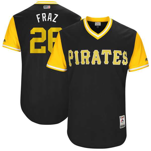 Men's Pittsburgh Pirates #26 Adam Frazier Fraz Majestic Black 2017 Little League World Series Players Weekend Jersey