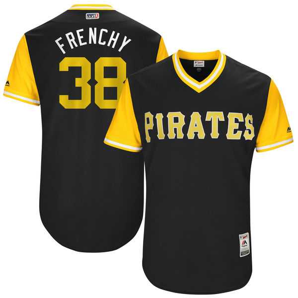 Men's Pittsburgh Pirates #38 Wade LeBlanc Frenchy Majestic Black 2017 Little League World Series Players Weekend Jersey