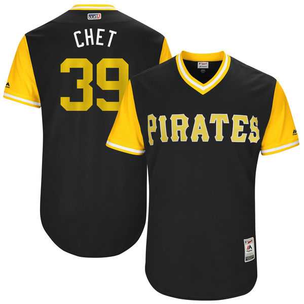 Men's Pittsburgh Pirates #39 Chad Kuhl Chet Majestic Black 2017 Little League World Series Players Weekend Jersey