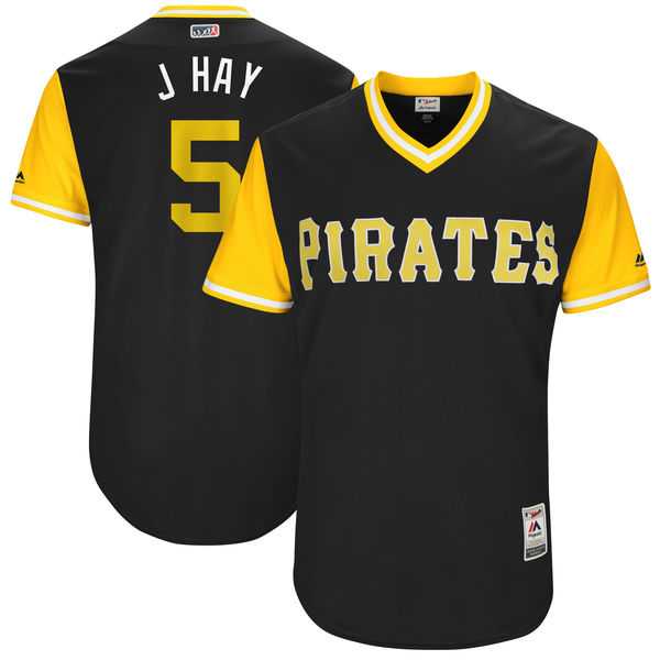 Men's Pittsburgh Pirates #5 Josh Harrison J Hay Majestic Black 2017 Little League World Series Players Weekend Jersey