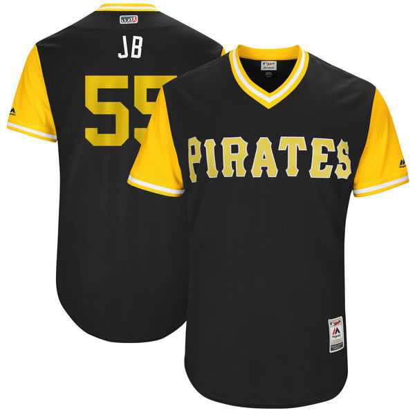Men's Pittsburgh Pirates #55 Josh Bell JB Majestic Black 2017 Little League World Series Players Weekend Jersey Men's Pittsburgh Pirates #55 Josh Bell JB Majestic Black 2017 Little League World Series Players Weekend Jersey