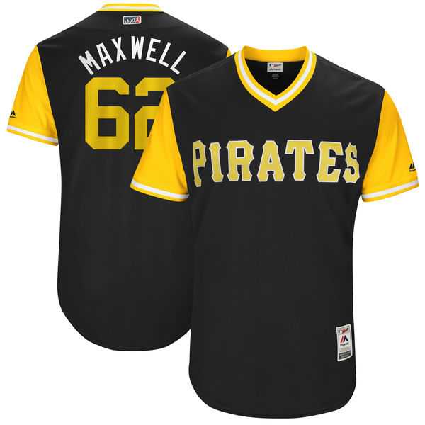 Men's Pittsburgh Pirates #62 Max Moroff Maxwell Majestic Black 2017 Little League World Series Players Weekend Jersey