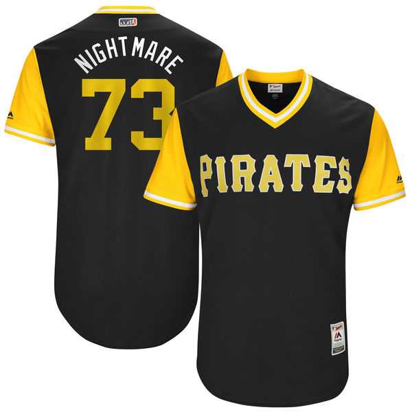 Men's Pittsburgh Pirates #73 Felipe Rivero Nightmare Majestic Black 2017 Little League World Series Players Weekend Jersey
