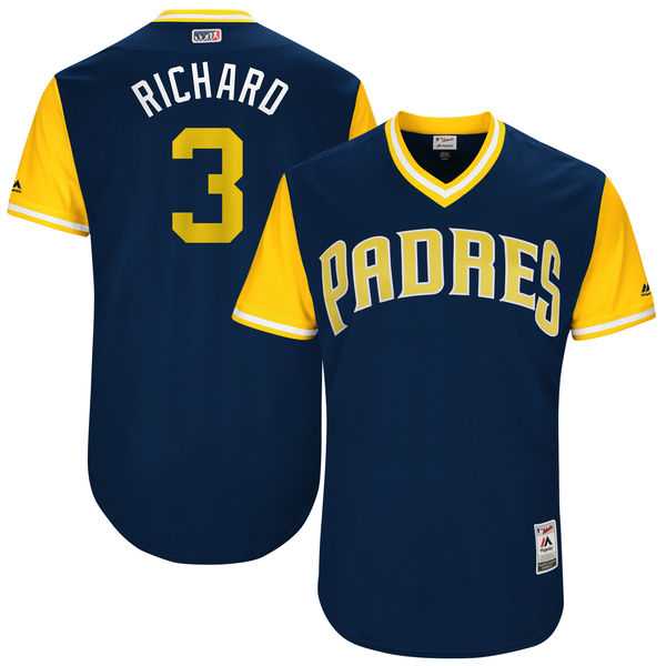 Men's San Diego Padres #3 Clayton Richard Richard Majestic Navy 2017 Little League World Series Players Weekend Jersey Men's San Diego Padres #3 Clayton Richard Richard Majestic Navy 2017 Little League World Series Players Weekend Jersey