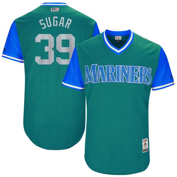 Men's Seattle Mariners #39 Edwin Diaz Sugar Majestic Aqua 2017 Little League World Series Players Weekend Jersey Men's Seattle Mariners #39 Edwin Diaz Sugar Majestic Aqua 2017 Little League World Series Players Weekend Jersey