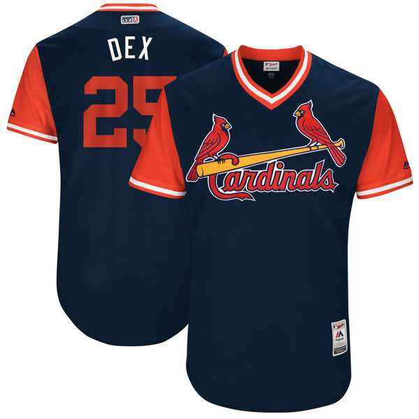 Men's St. Louis Cardinals #25 Dexter Fowler Dex Majestic Navy 2017 Little League World Series Players Weekend Jersey
