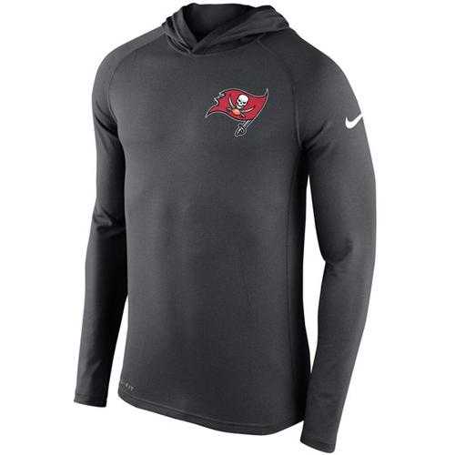 Men's Tampa Bay Buccaneers Nike Charcoal Stadium Touch Hooded Performance Long Sleeve T-Shirt