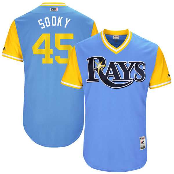 Men's Tampa Bay Rays #45 Jesus Sucre Sooky Majestic Light Blue 2017 Little League World Series Players Weekend Jersey Men's Tampa Bay Rays #45 Jesus Sucre Sooky Majestic Light Blue 2017 Little League World Series Players Weekend Jersey