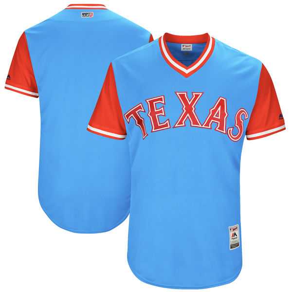 Men's Texas Rangers Customized Light Blue 2017 Little League World Series Players Weekend Jersey