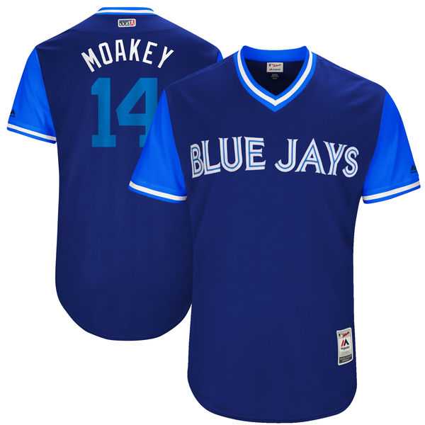 Men's Toronto Blue Jays #14 Justin Smoak Moakey Majestic Royal 2017 Little League World Series Players Weekend Jersey Men's Toronto Blue Jays #14 Justin Smoak Moakey Majestic Royal 2017 Little League World Series Players Weekend Jersey