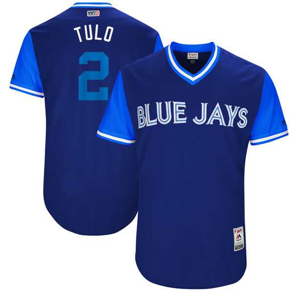 Men's Toronto Blue Jays #2 Troy Tulowitzki Tulo Majestic Royal 2017 Little League World Series Players Weekend Jersey