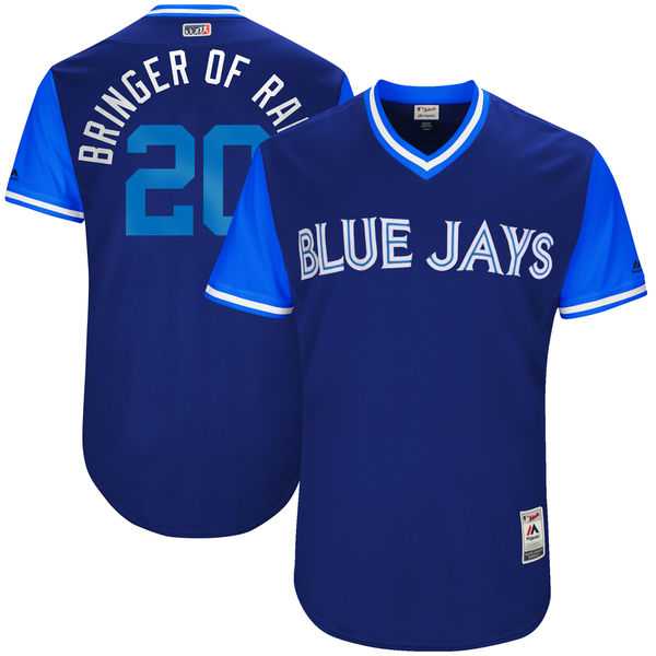 Men's Toronto Blue Jays #20 Josh Donaldson Bringer of Rain Majestic Navy 2017 Little League World Series Players Weekend Jersey Men's Toronto Blue Jays #20 Josh Donaldson Bringer of Rain Majestic Navy 2017 Little League World Series Players Weekend Jersey