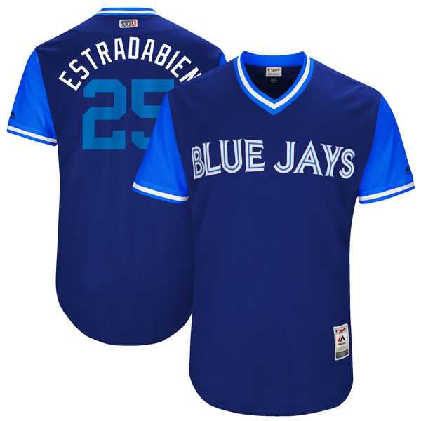 Men's Toronto Blue Jays #25 Marco Estrada Estradabien Majestic Royal 2017 Little League World Series Players Weekend Jersey Men's Toronto Blue Jays #25 Marco Estrada Estradabien Majestic Royal 2017 Little League World Series Players Weekend Jersey