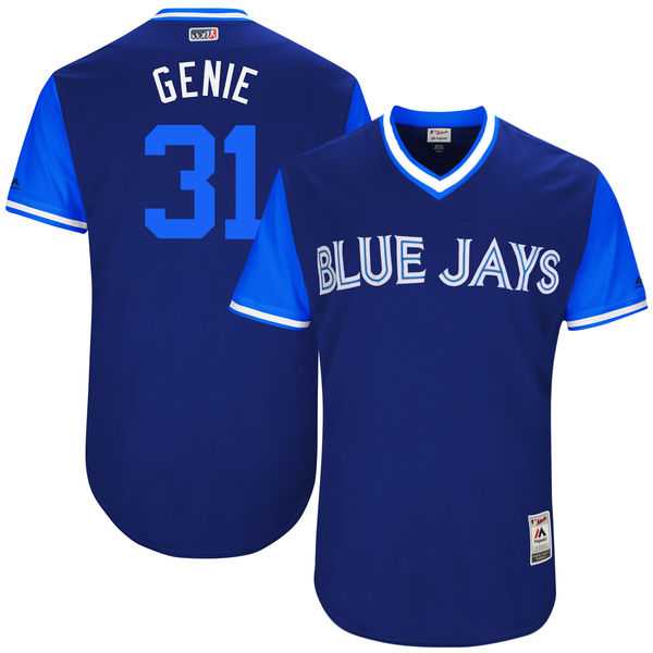 Men's Toronto Blue Jays #31 Joe Biagini Genie Majestic Royal 2017 Little League World Series Players Weekend Jersey