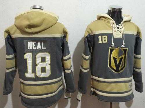 Men's Vegas Golden Knights #18 James Neal Grey Sawyer Hooded NHL Sweatshirt