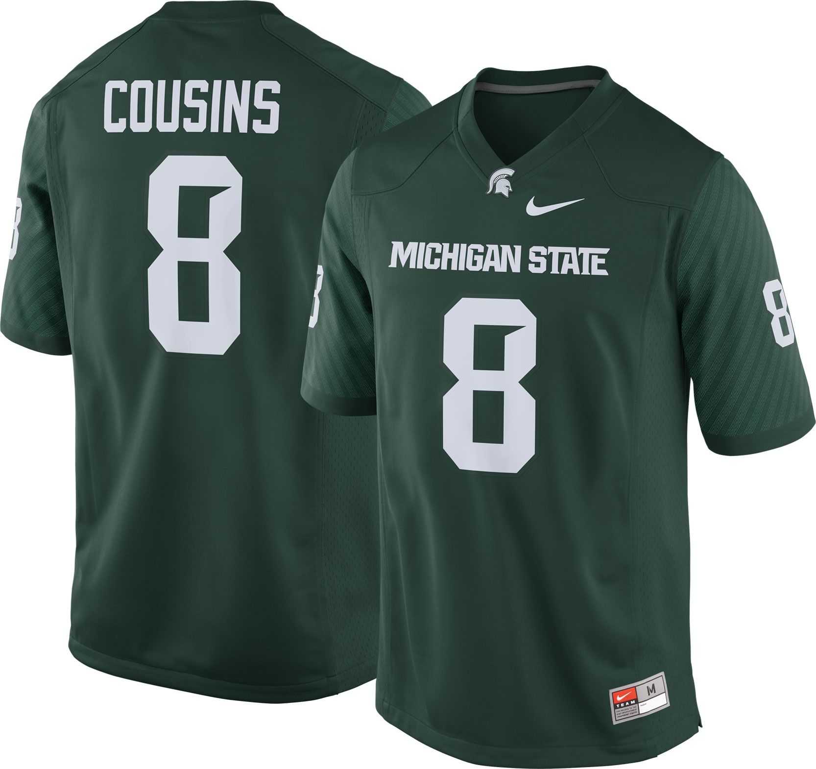 Michigan State Spartans #8 Kirk Cousins Green College Football Jersey