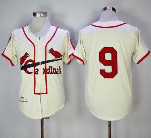 Mitchell And Ness 1946 St.Louis Cardinals #9 Enos Slaughter Cream Throwback Stitched MLB Jersey