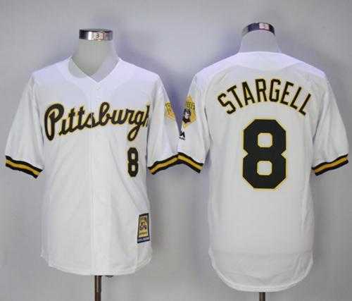 Mitchell And Ness 1990-1997 Pittsburgh Pirates #8 Willie Stargell White Throwback Stitched MLB