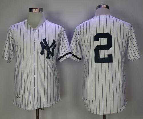 Mitchell And Ness 1995 New York Yankees #2 Derek Jeter White Strip Throwback Stitched MLB