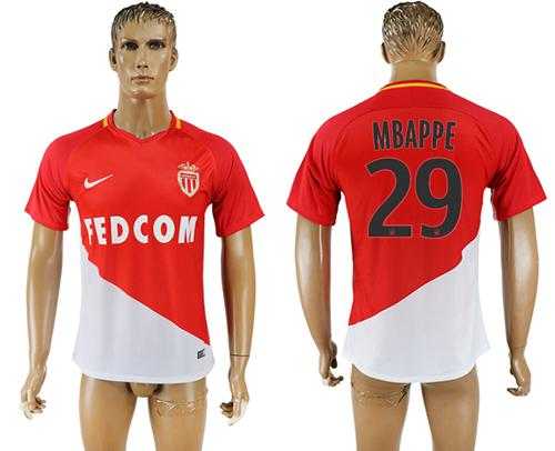 Monaco #29 Mbappe Home Soccer Club Jersey
