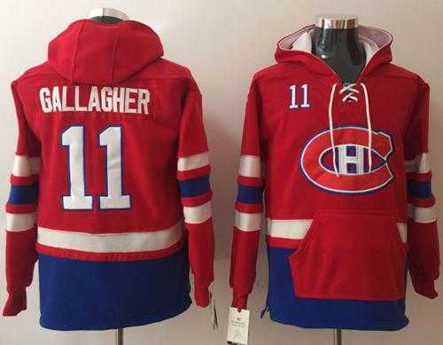 Montreal Canadiens #11 Brendan Gallagher Red Name & Number Pullover NHL Hoodie